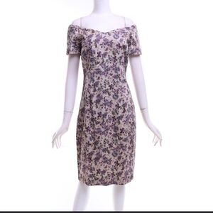 ZARA Basic Purple Watercolor Floral Visit Print Bodycon Dress SIZE MEDIUM